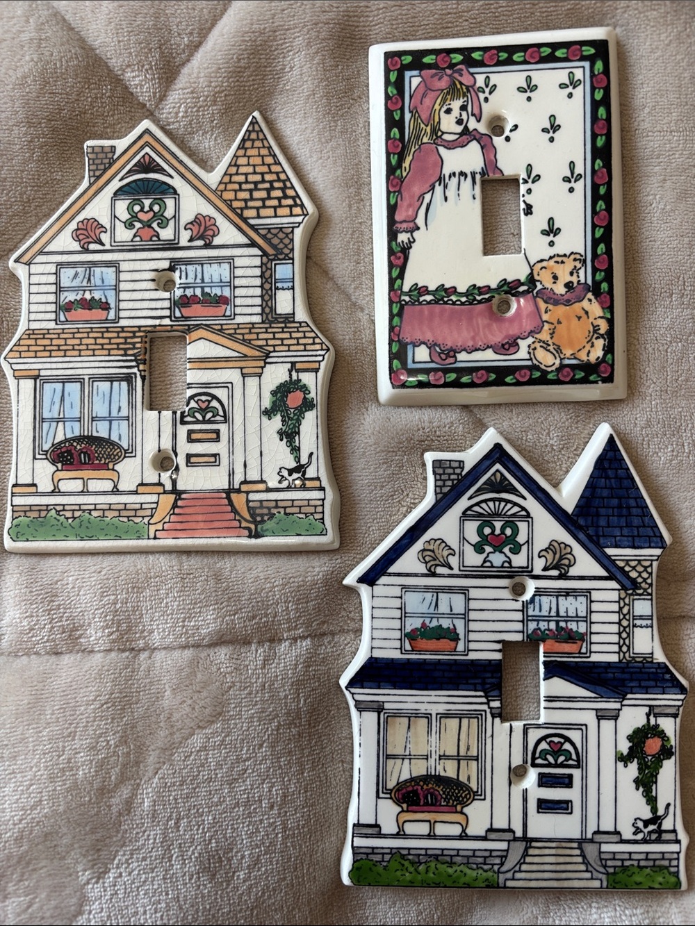 Vintage ceramic light switch covers